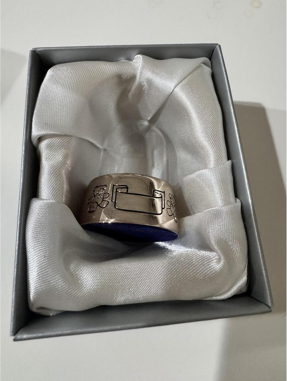 My First Curl Silver Keepsake dome keepsake silver in color